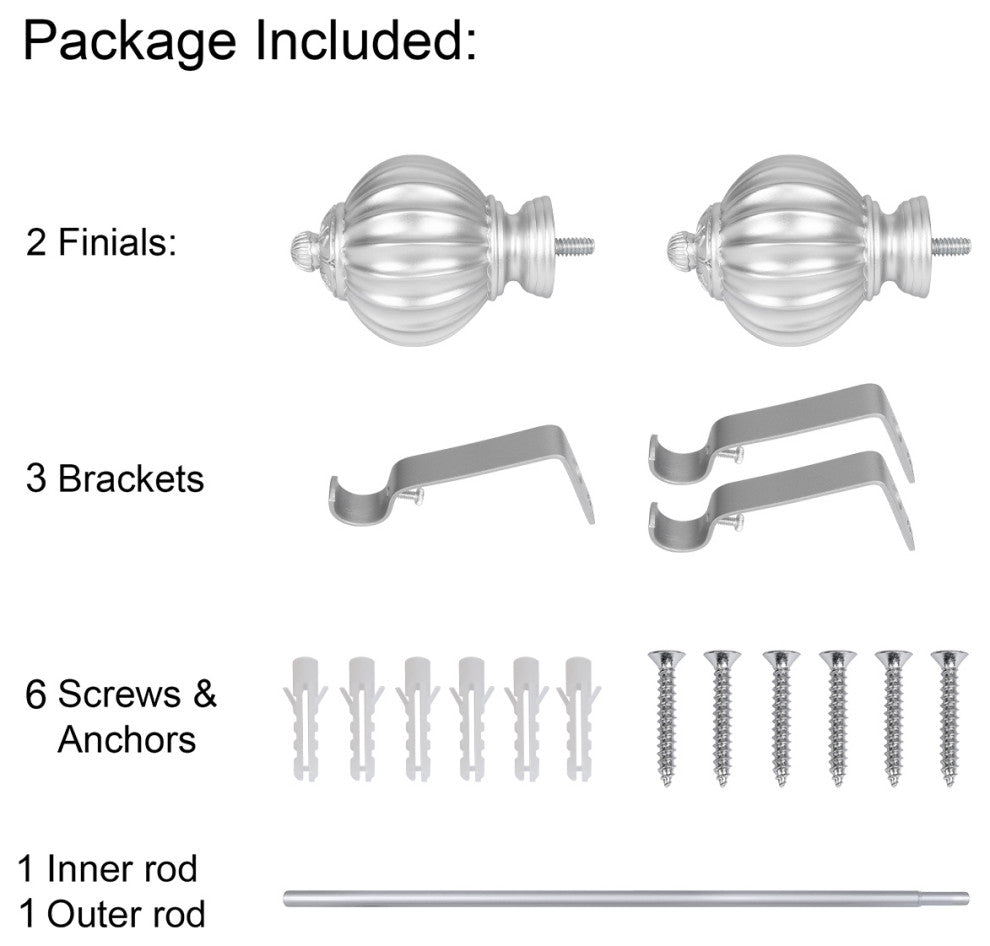 UTOPIA ALLEY 3/4 Inch Curtain Rod - Curtain Rods For Windows 48 to 86 Inch, Nickel