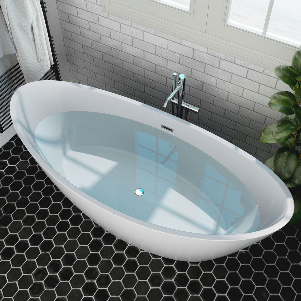 67" Luxury Freestanding Bathtub Acrylic Soaking SPA Tub by Empava