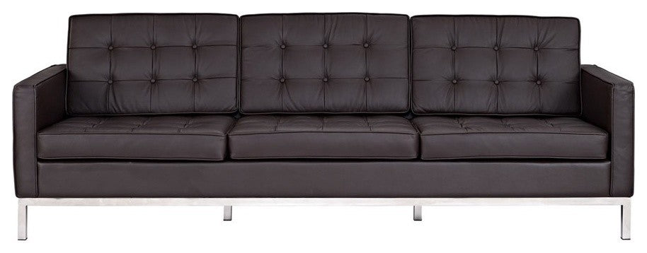 Modway Loft Leather Sofa, Brown