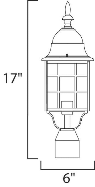 Maxim North Church 1-Light Outdoor Pole/Post Lantern Black - 1052BK