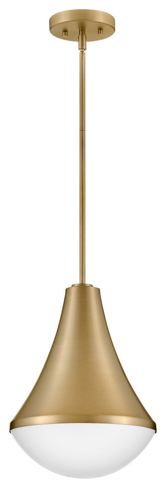 Lark Haddie 11" Modern Pendant Light, Lacquered Brass