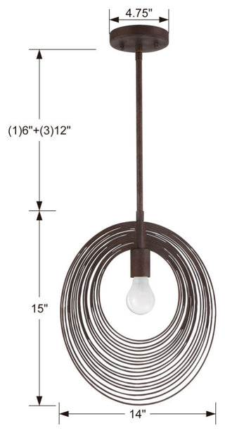 Doral One Light Pendant in Forged Bronze