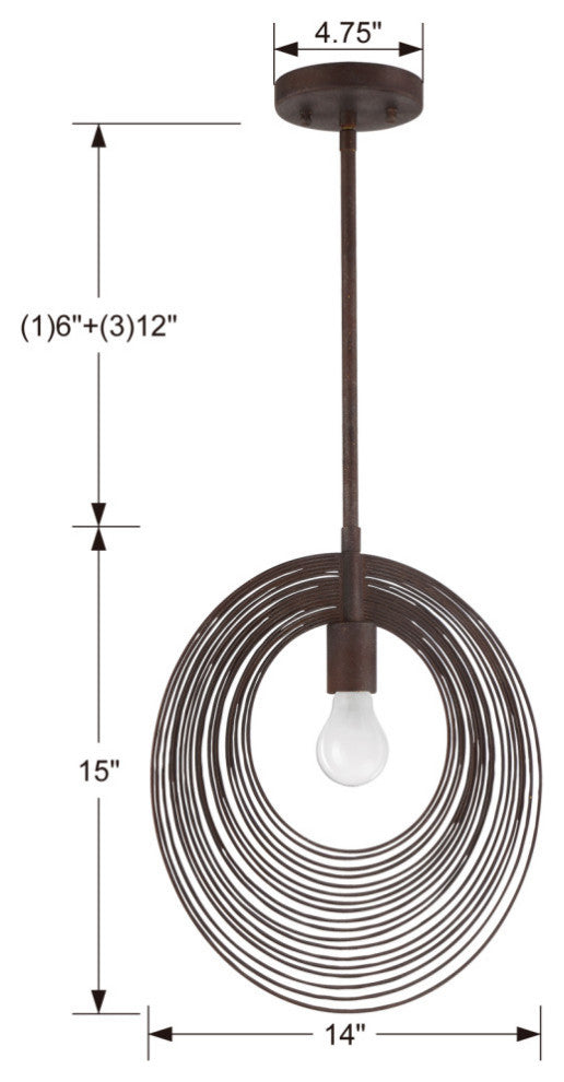 Doral One Light Pendant in Forged Bronze