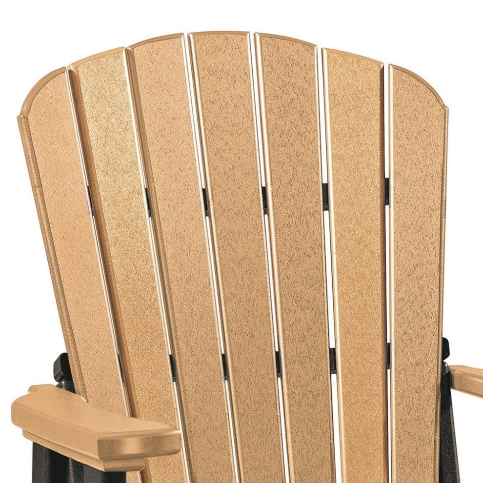 OS Home and Office Model 515CBK Fan Back Glider, Cedar With a Black Base