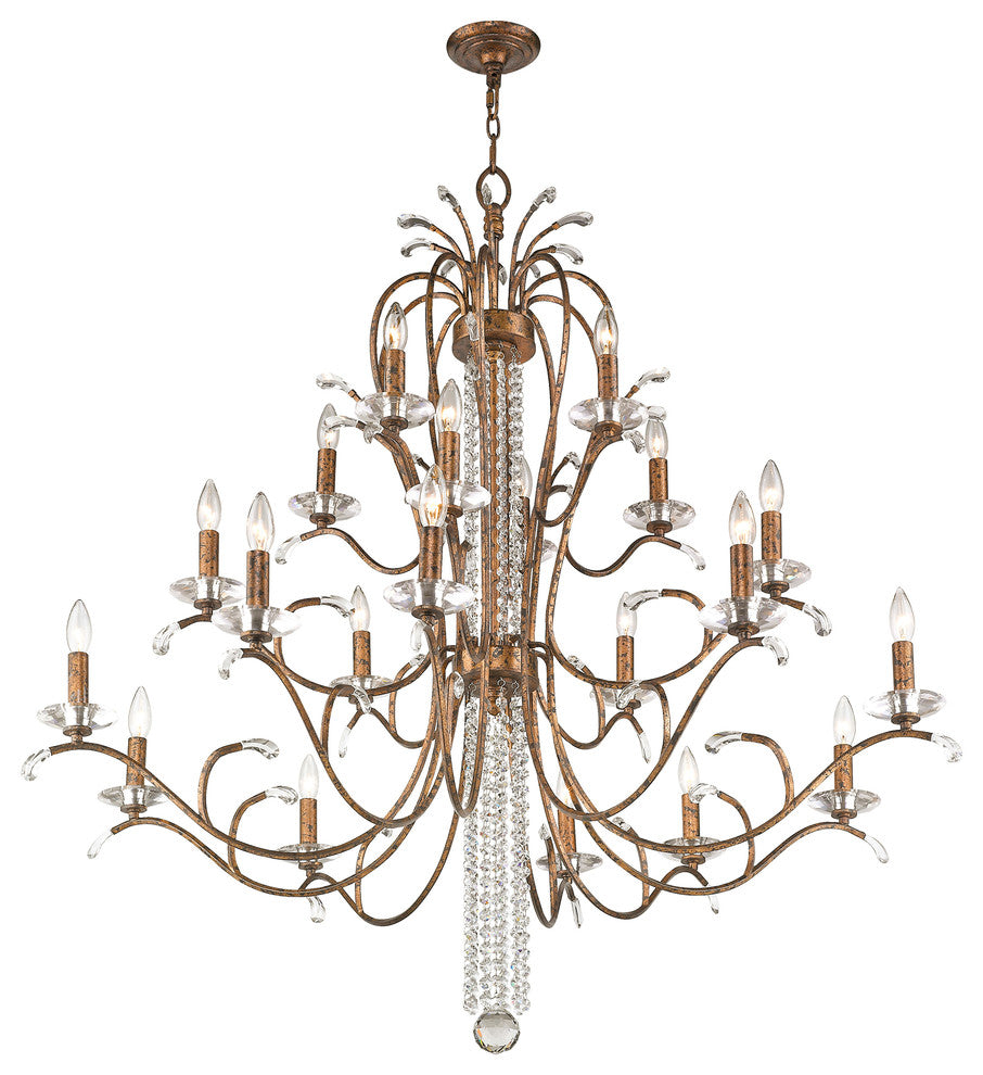 Serafina Foyer Chandelier, Hand-Applied Venetian Golden Bronze