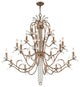 Serafina Foyer Chandelier, Hand-Applied Venetian Golden Bronze