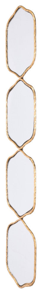 Frame Wall Mirror, Glass, Steel Metal, Gold, Bedroom Living