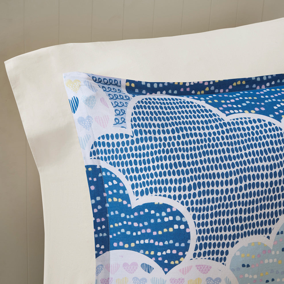 Kids Cotton Comforter/Duvet Cover/Coverlet Set, Blue, Twin, Duvet Cover