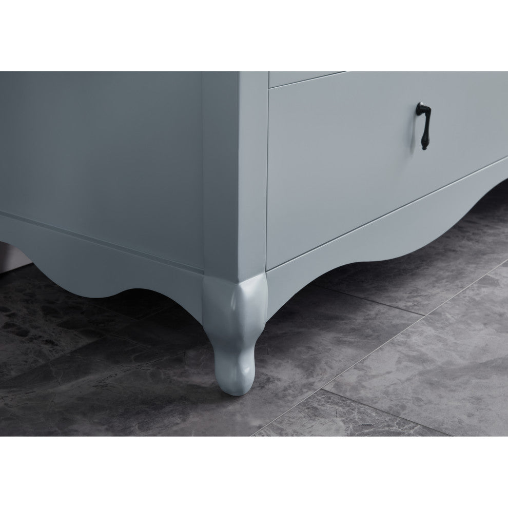 Legion Furniture WS2512 Series Bathroom Sink Vanity, Cadet, 60", Artificial Stone Top, Double Sink