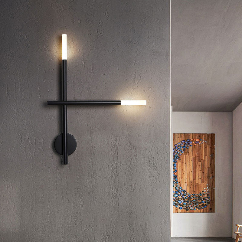 Manises | Modern Minimalist LED Wall Lamp, Black, 2 Heads, Cool Light