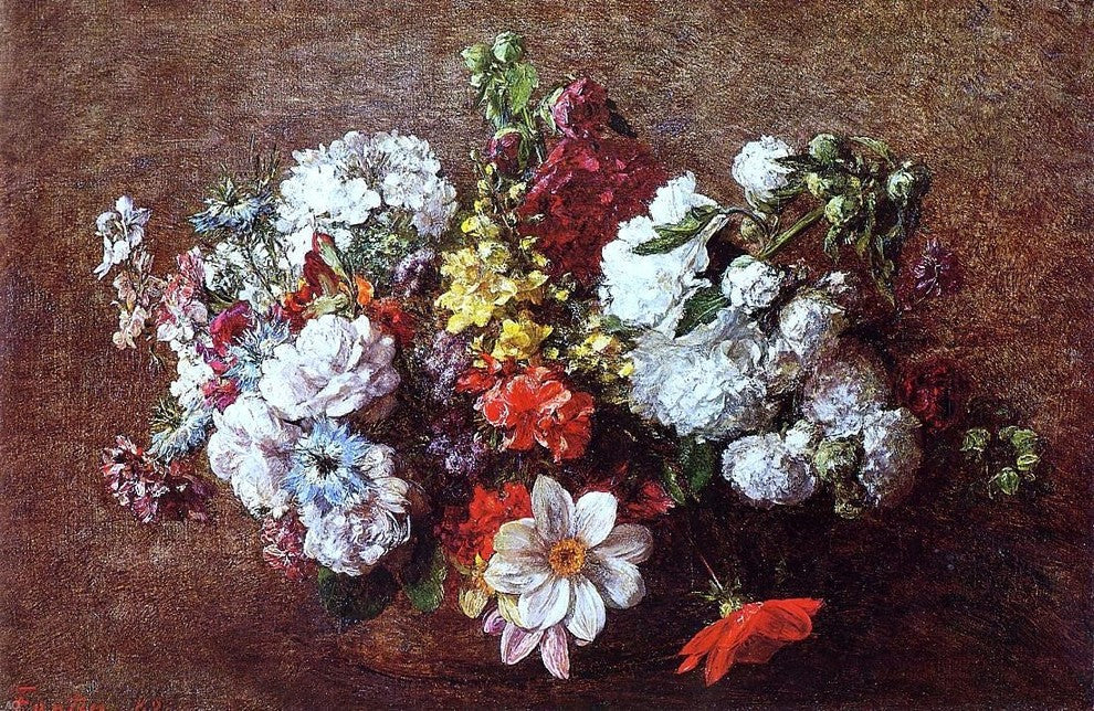 Henri Fantin-Latour Bouquet of Flowers, 18"x27" Wall Decal Print