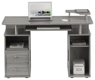 Techni Mobili Complete Computer Workstation Desk With Storage, Grey