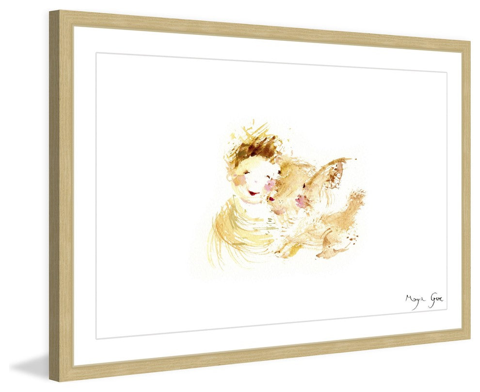 Marmont Hill, "Boy and Dog Love" by Maya Gur Framed Painting Print, 24x16