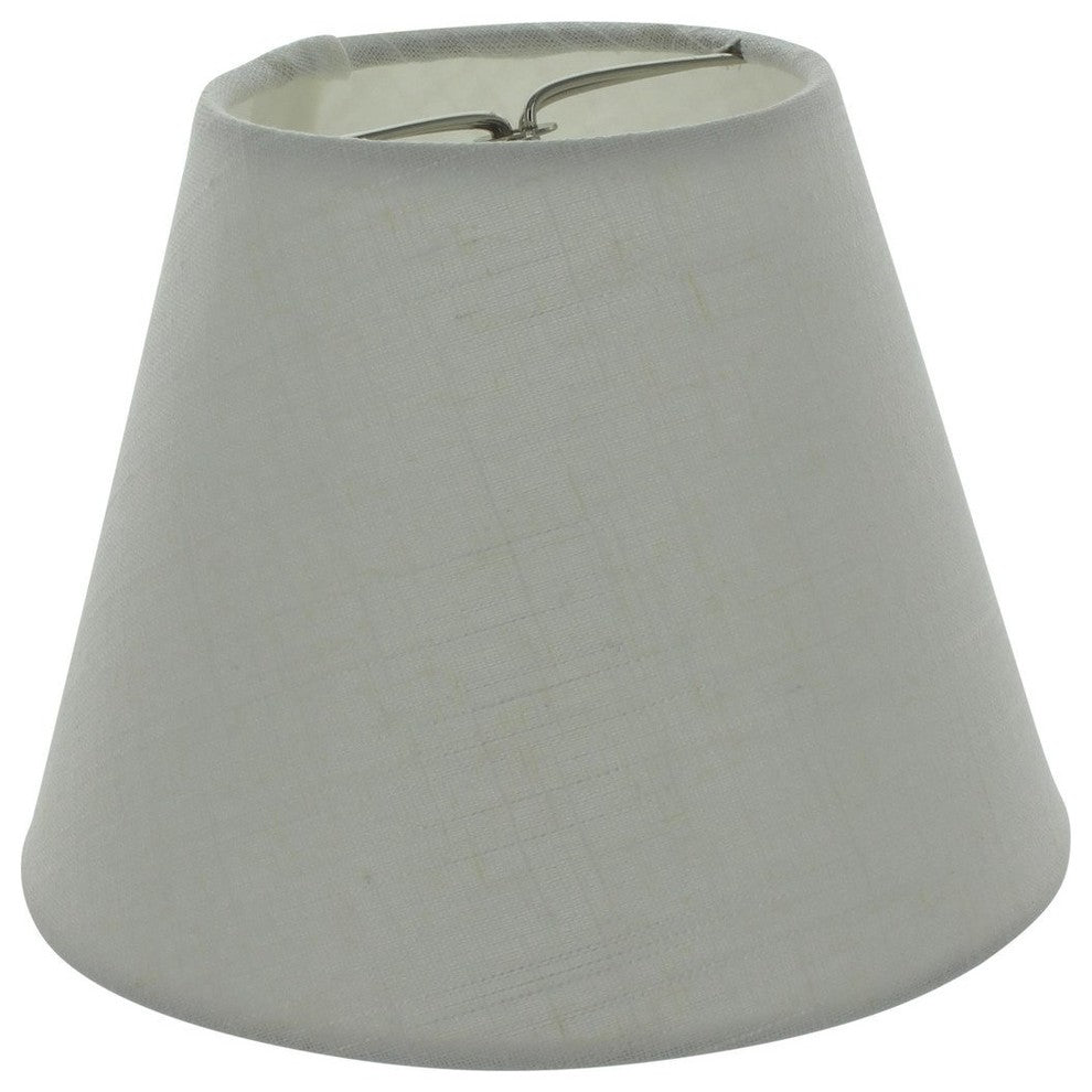 White Linen English Barrel 6" Chandelier Shade