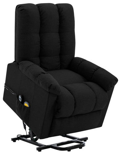 vidaXL Power Lift Recliner Electric Lift Chair for Home Theater Black Fabric