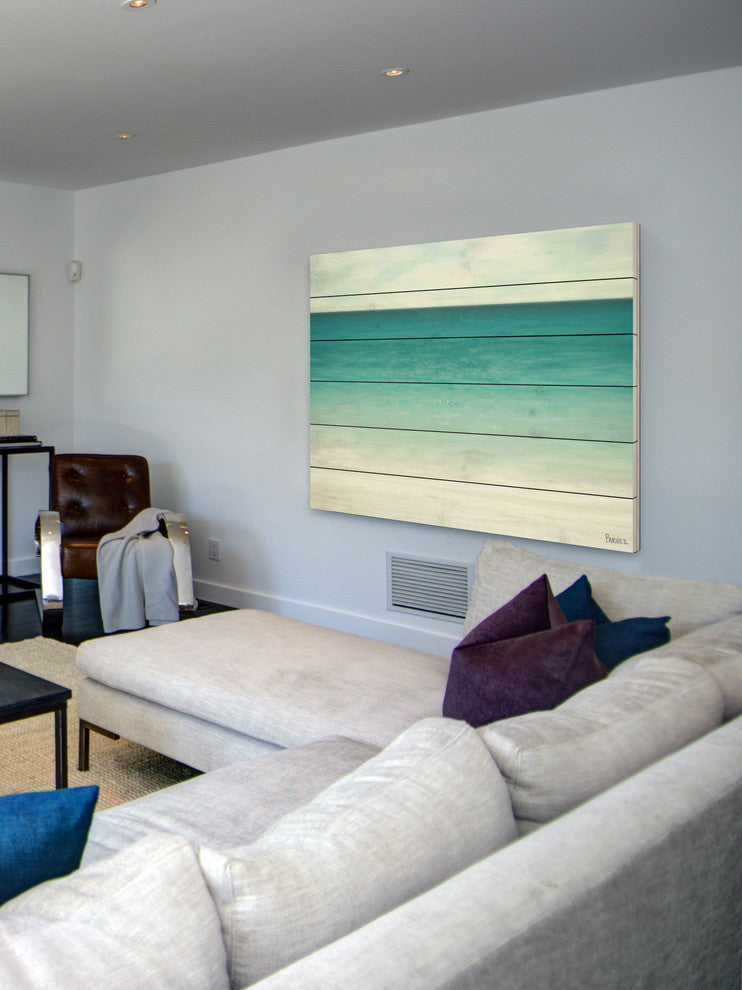 "Wonderful World" Painting Print on White Wood, 60"x40"