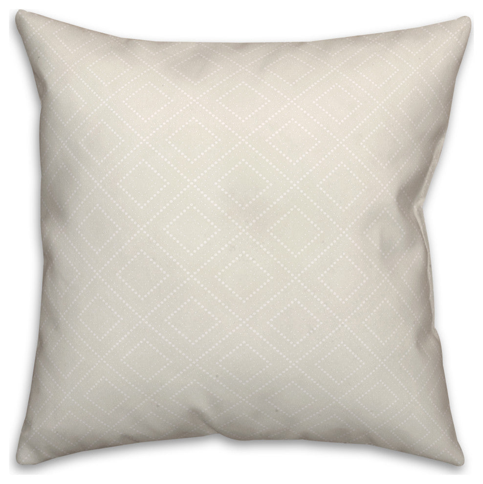 White Diamond Dot Pattern 18x18 Indoor/Outdoor Pillow