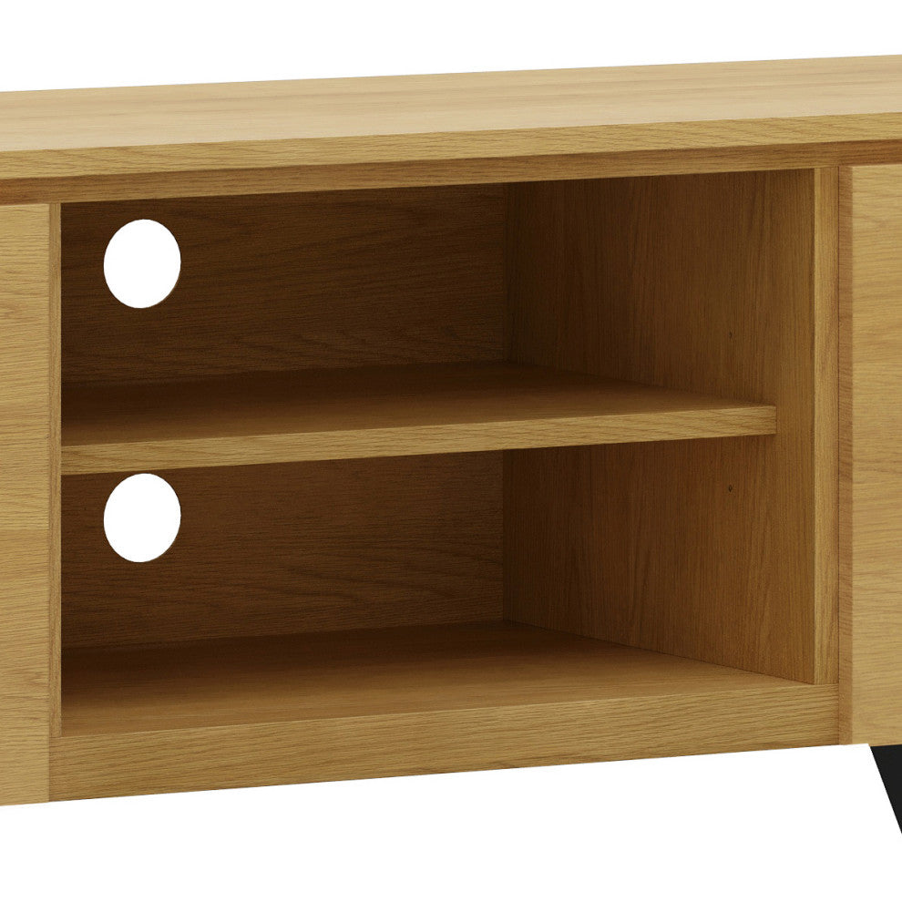 Lowry SOLID ACACIA WOOD TV Media Stand For TVs up to 70 inches, Oak