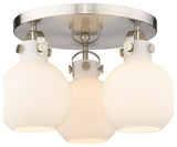 Innovations Newton Sphere 3 18" Flush Mount Satin Nickel