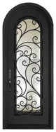 Gloria 39"x96" Wrought Iron Door, 6" Jamb, Aged Bronze Patina, Right Hand