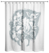 Blue Spray Paint Floral 71"x74" Shower Curtain