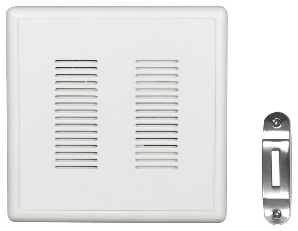 PrimeChime Plus 2 - Video Compatible Doorbell Chime Kit, Nickel, Decorative Button