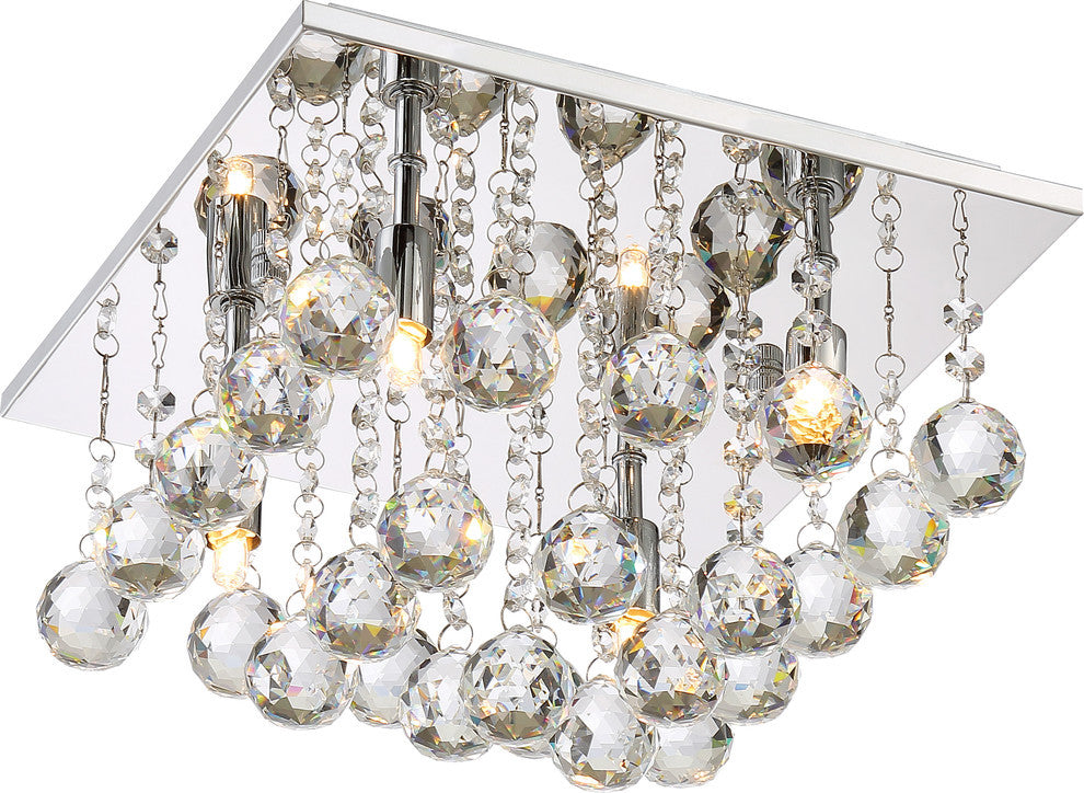 Quoizel BRX1611C Four Light Flush Mount Bordeaux Polished Chrome