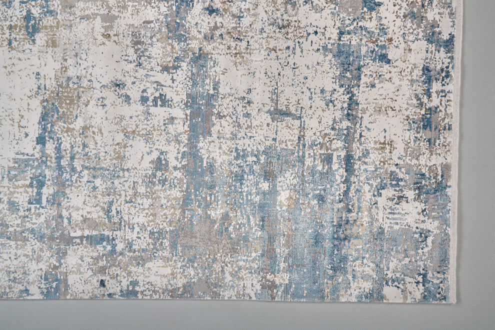 Weave & Wander Lindstra Blue/Ivory 4'10"x7'10" Rug