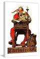 "Santa at His Desk" Painting Print on Canvas by Norman Rockwell