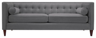 Jack 84" Modern Tuxedo Tufted Sofa, Steeple Gray Polyester