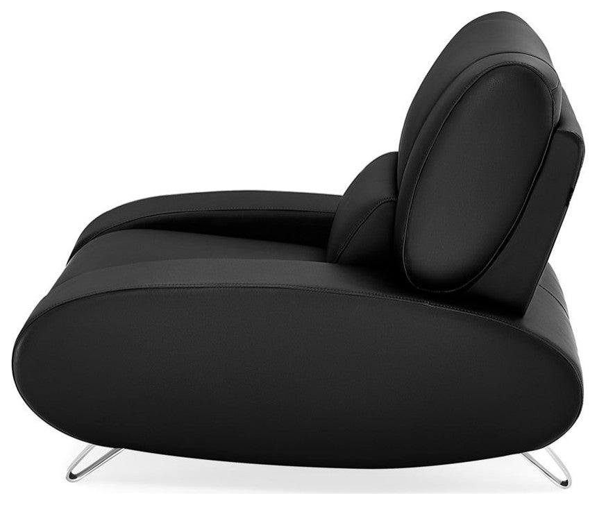 Modern Aspen Black Microfiber Leather Chair