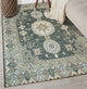 Hand Knotted Wool Green Traditional Oriental Khotan Rug, 8'x10'