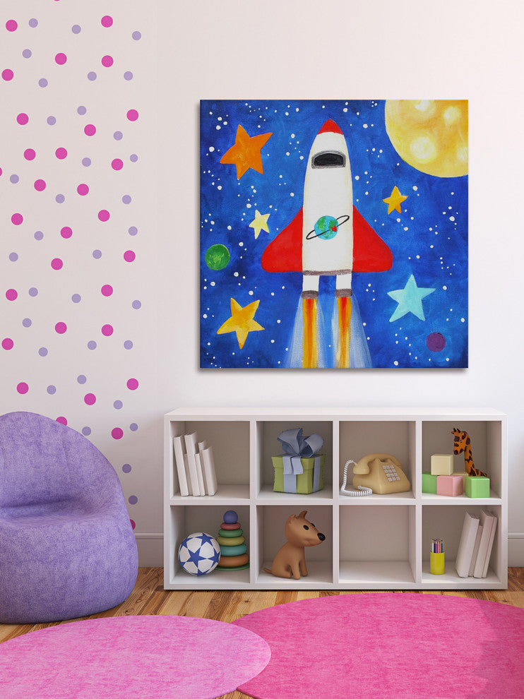 Marmont Hill, "Shuttle Flight" by Nicola Joyner Painting Wrapped Canvas, 18x18