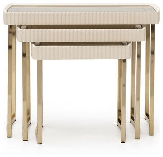 Lisbon Nesting Tables, Set of 3, Silken Matte Cream