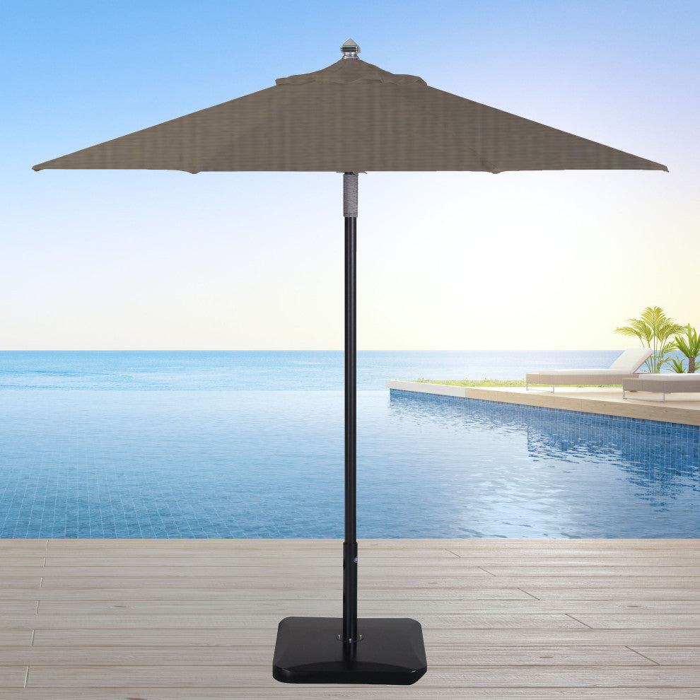 9' Round Double Pulley Commercial Contract Umbrella, Black, Graphite