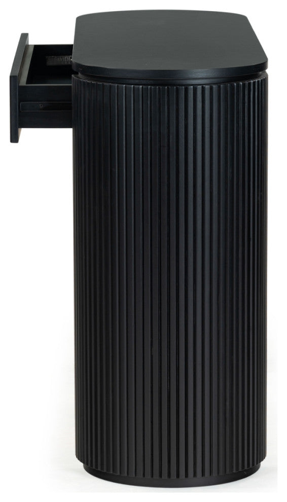 Safavieh Couture Rikki Fluted 1 Drawer Console, Black