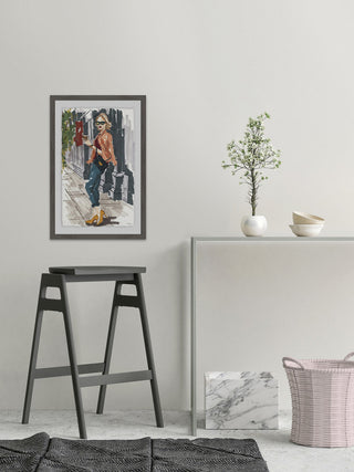 "Casual Coffee Break" Framed Painting Print, 24"x36"