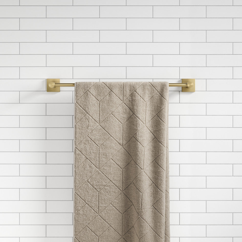 Ventus Bathroom 18" Towel Bar, Brushed Gold