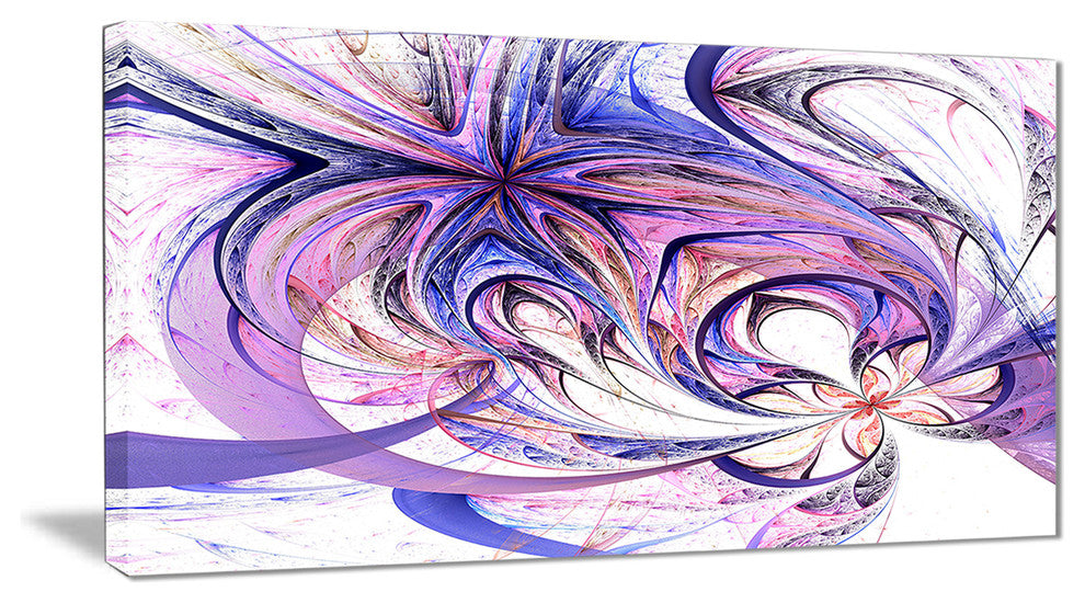"Blue and Pink Flower Pattern" Floral Digital Art Canvas Print