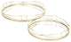 Mianzi Round Tricircle Rim Gold Metal Trays (Set of 2)
