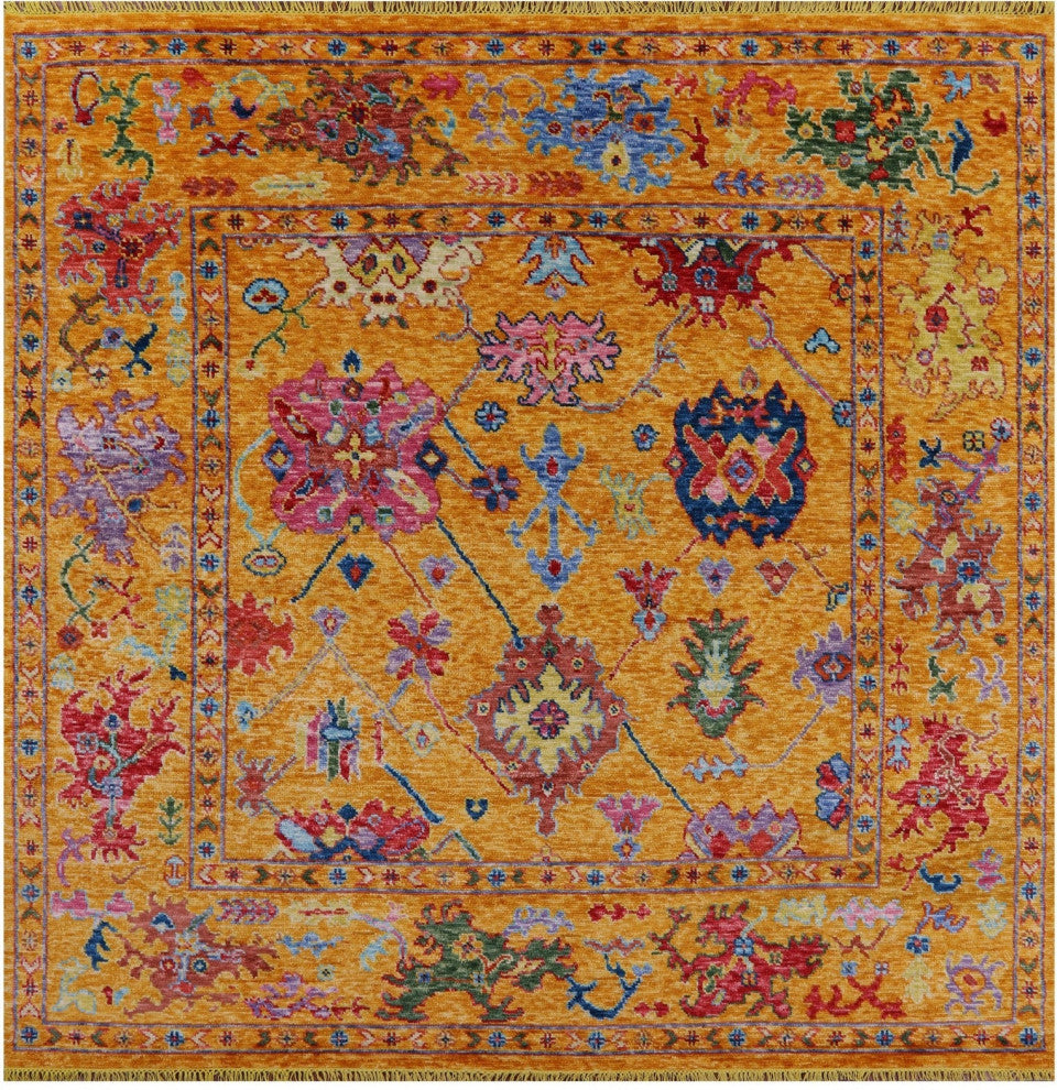 8' Square Turkish Oushak Hand Knotted Rug - Q16059