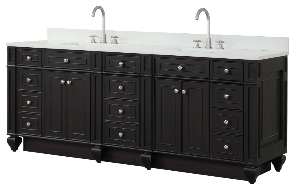 Winston Traditional Espresso 84" Double Vanity