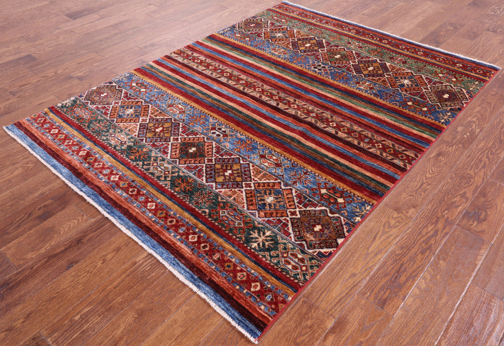 Super Kazak Khorjin Hand Knotted Rug 5' 1" X 6' 11" Q5670
