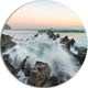 Bay Of Beaky Vibrant White Waves, Seashore Disc Metal Artwork, 11"