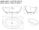 Vanity Art 63"x37" White Stone Freestanding Soaking Bathtub
