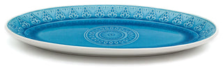 Euro Ceramica Fez Oval Platter, Turquoise