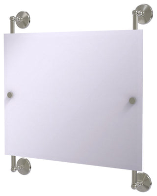 Monte Carlo Landscape Frameless Rail Mounted Mirror, Satin Nickel