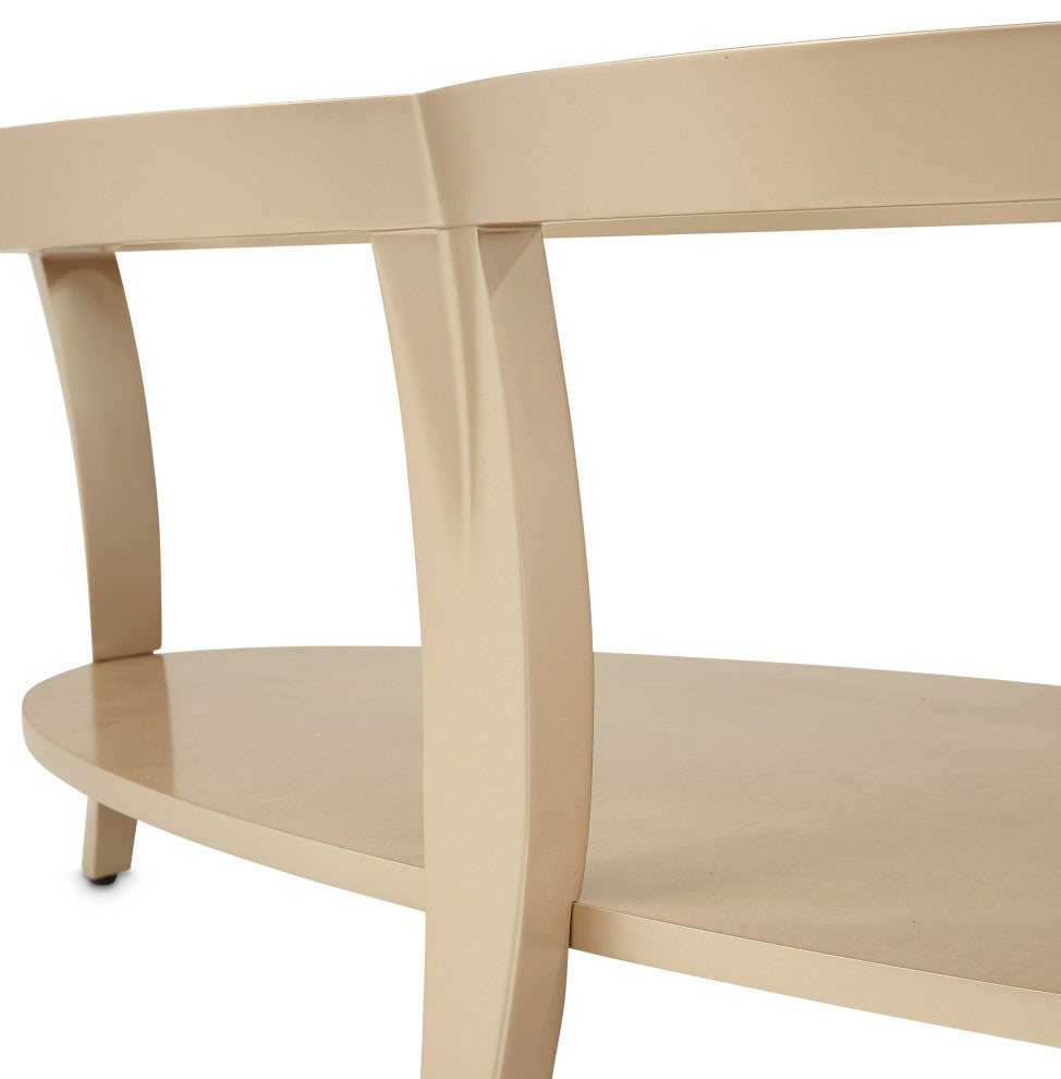 Malibu Crest Glass Cocktail Table - Chardonnay