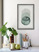 "Ombre Green Circles" Framed Painting Print, 20"x30"