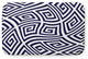 Blue Rectangular Geometric Pet Feeding Mat for Dogs or Cats